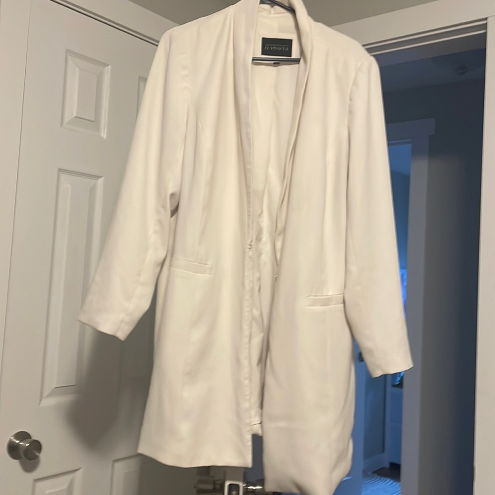 ELOQUII long blazer trench blazer white blazer size 16